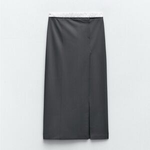 NEW Zara Charcoal Office Siren Gray Pencil Skirt -Size XS